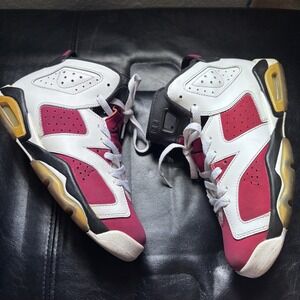 Nike Air Jordan Retro 6 2014 Carmine Men's Sz5Y 384664-160 Red White Black OG
